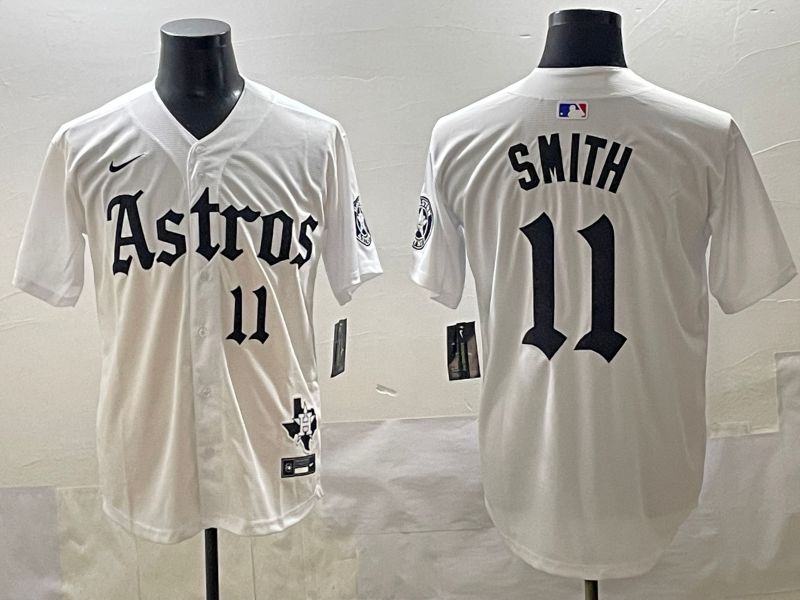 Men 2025 Houston Astros #11 Smith White Five generations Joint Name Nike MLB Jersey style 38->houston astros->MLB Jersey